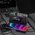 1 To 6 Car Charger Adapter 2 Type C 2 USB A 2 Lighter Sockets Ports PD QC Fast Car Charger For Laptops Smartphones Power Bank black