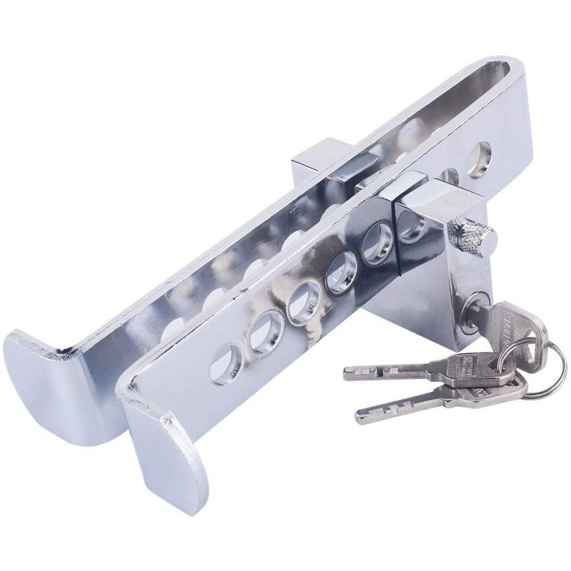 Auto Anti-theft Car Brake Clutch Lock Safety Tool Steel Lock Auto Car Clutch Brake Lock Silver_8-hole model