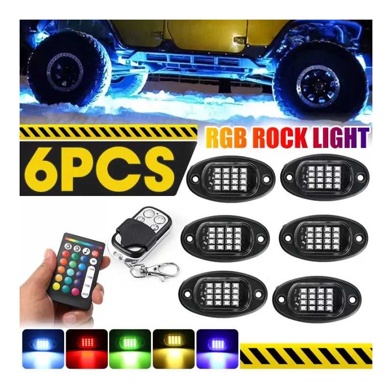 1 set 96 LED RGB rock Lights APP Car Bottom Lights Neon Underglow Waterproof Lighting Kit Colorful_1 to 6