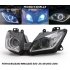 1 set LED headlight Assembly Angel Eyes for Kawasaki NINJA 250 300 ZX6R ZX 6R 13 16 black