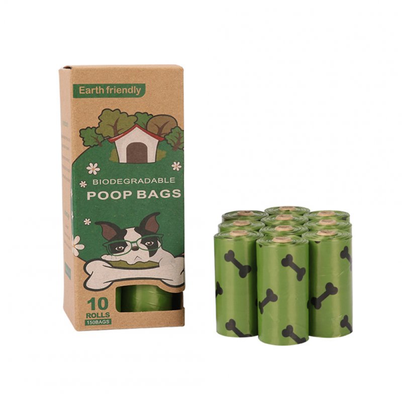10/20 Rolls Pet Dogs Bone Printed Garbage Bag Epi Degradable Thickened Large Capacity Poop Bags Pet Cleaning Supplies 10 rolls