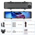 10 88  2k Mirror Dash Cam Backup Camera Front Rear Dual Cameras HD Touch Screen Wifi Driving Recorder Black