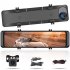 10 88  2k Mirror Dash Cam Backup Camera Front Rear Dual Cameras HD Touch Screen Wifi Driving Recorder Black