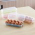 10 Grids Kitchen Egg Box Food Organizer Storage Tray for Kitchen Refrigerator Accessories Rose Red
