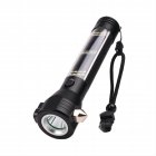 10 In 1 Multi Function Flash Light, USB Rechargeable Solar Powered Flashlight With Glass Breaker Seatbelt Cutter, 7 Modes Flashlight Camping Lights black