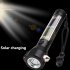10 In 1 Multi Function Flash Light  USB Rechargeable Solar Powered Flashlight With Glass Breaker Seatbelt Cutter  7 Modes Flashlight Camping Lights black
