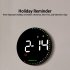 10 Inch Led Round Digital Wall Clock with Remote Control 10 Levels Brightness Alarm Clock Black