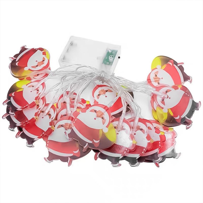 10 LED Christmas Decoration String Lights Battery Operated Christmas Decorative Lights For Indoor Outdoor Decor 1.5m Santa Claus