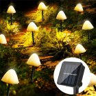 10 Lights 3m Mini Lights Solar  Mushroom Garlands, Solar Lighting String Light Garden Decorative, Waterproof Ip65 Fairy Lights For Patio Pathway Warm White