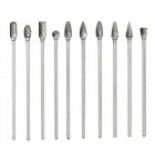 10 PCs Tungsten Solid Carbide Burr Set 4 Inch Long Double Cut With 1/8 Inch Shank Twist Drill Bit