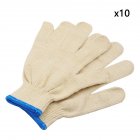 10 Pair Cotton Yarn Gloves Knitted Non-slip Wear-resistant Protective Gloves