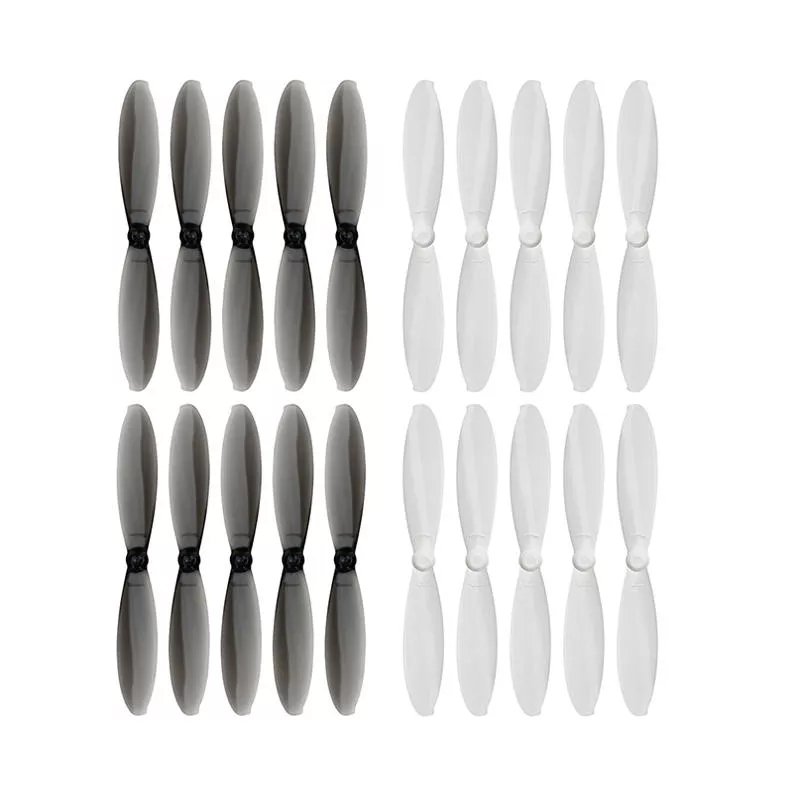 10 Pairs KINGKONG / LDARC 56mm 1.0mm Hole 2-blade Propeller for RC Drone FPV Racing Black + white