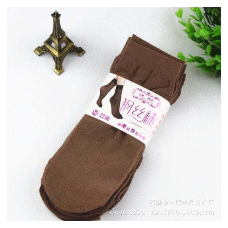 10 Pairs Women Ankle High Sheer Socks Breathable Sweat-absorbing Solid Color Hosiery Socks For Summer coffee One size