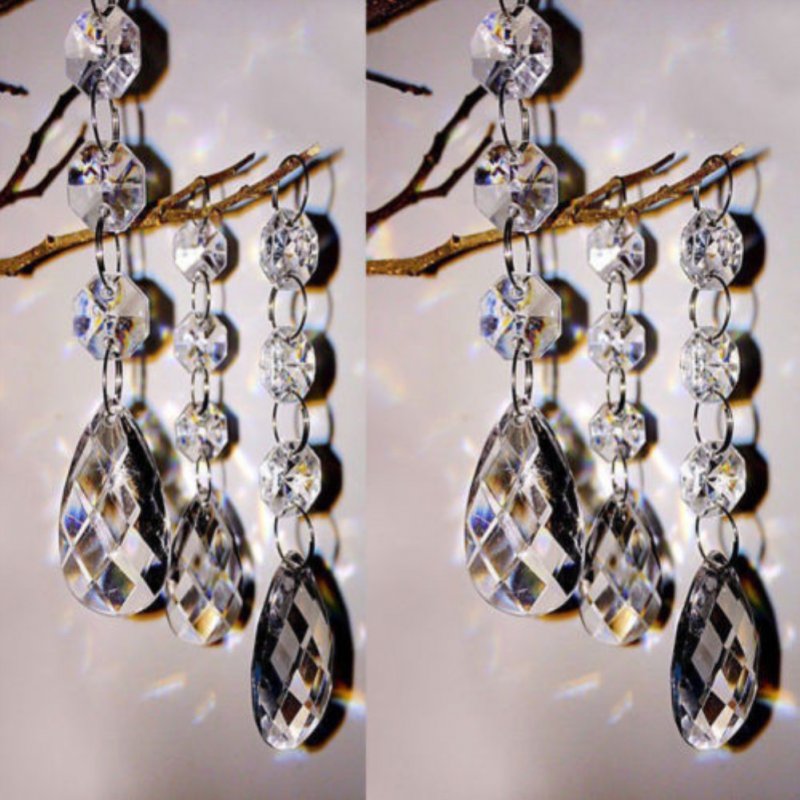 10 Pcs/Set Clear Christmas Acrylic Crystal Hanging Pandent for Xmas Tree Wedding Decoration