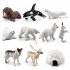 10 Pcs bag Arctic  Animals  Model Polar Animal Action Figures Miniature Lovely Kid Toy Ornaments As shown