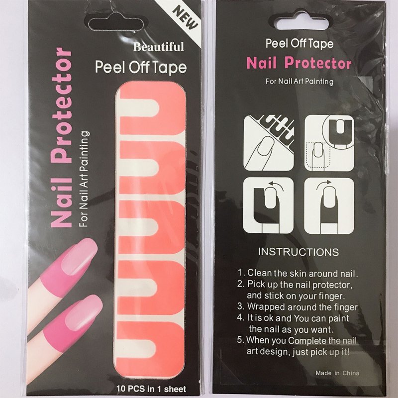 10 Pcs/bag Nail Gel Polish Protector Art Spill Proof Nail Stickers Anti-overflow Clip Finger Skin Care DIY Tool Orange_10 pieces