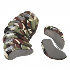 10 Pcs/set Golf Club Iron Head Cover Set Neoprene Golf Protective Headcovers Golf Accessories Gray + camouflage