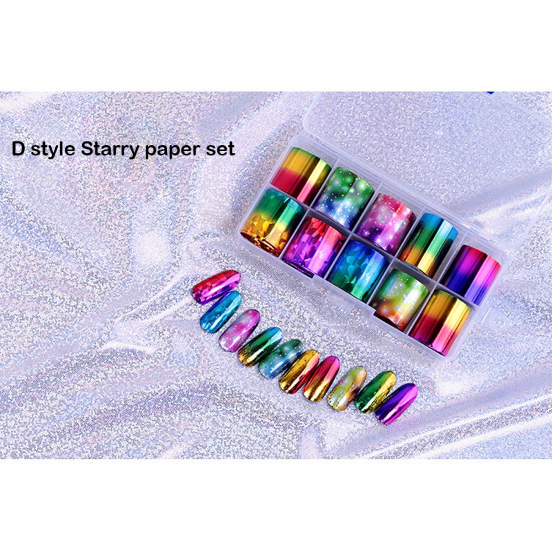 10 Rolls Foil Decals DIY Nail Stickers