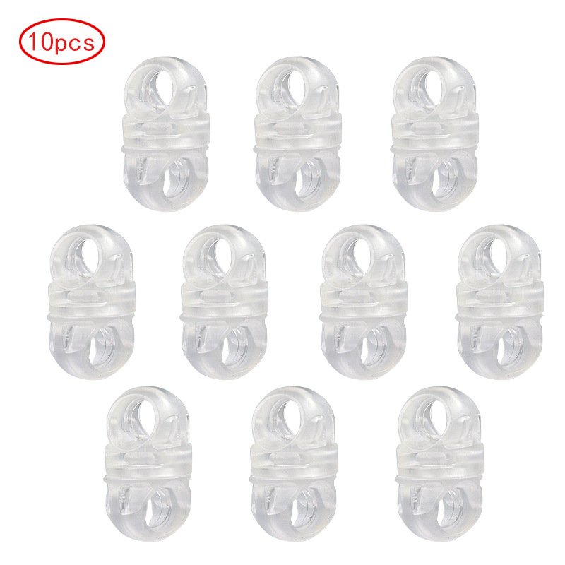 10 pieces Plastic Tent Awning Rod Connector Camping Connected Plastic Spin Buckle White_Aperture 9.5mm