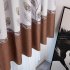 100 200cm Blackout Curtain Floral Print Perforated Drapes for Living Room Bedroom Balcony Decor Coffee color 100 200cm  W H 