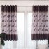 100 200cm Blackout Curtain Leaf Print Perforated Drapes for Home Bedroom Balcony Decoration purple 100 200cm  W H 