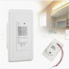 100-240V Auto On/off Motion Sensor Switch Infrared Pir Occupancy Vacancy Wall Lamp With Power Indicator Functions US Sensor Switch 100-240V