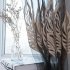 100 250cm Tulle Curtain Leaf Print Perforated Drapes for Home Living Room Balcony Decoration Coffee color 100 250cm  W H 