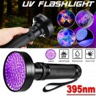 100 Led Uv Ultraviolet  Flashlight, Waterproof O Ring Fluorescent 395nm Inspection Lamp, For Forged Passport Driving License Detector Black