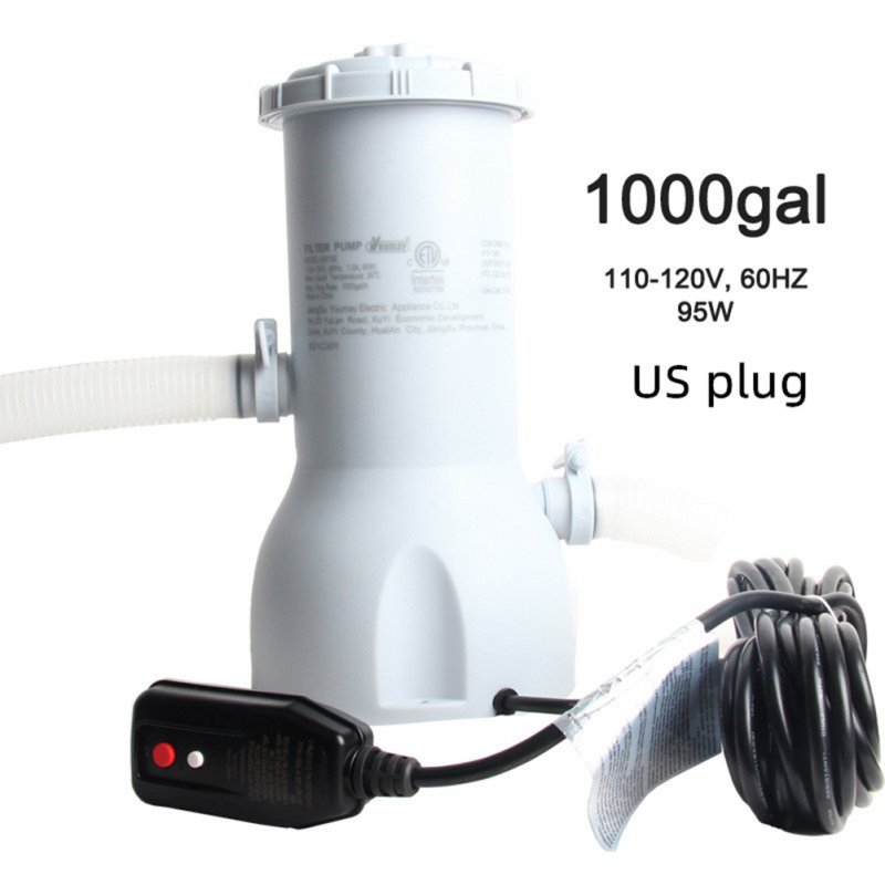 1000 Gph Filter Pump Us Plug Effective Strong Suction Power Swimming Pool Fish Ponds Accessories 1000 GPH Us plug