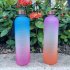 1000ML Space  Cup Time Marker Portable Outdoor Sports Bottle Frosted Gradient Color Cup Green