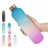 1000ML Space  Cup Time Marker Portable Outdoor Sports Bottle Frosted Gradient Color Cup Green