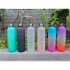 1000ML Space  Cup Time Marker Portable Outdoor Sports Bottle Frosted Gradient Color Cup Green