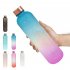 1000ML Space  Cup Time Marker Portable Outdoor Sports Bottle Frosted Gradient Color Cup White