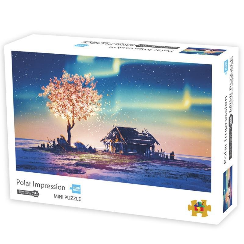 1000Pcs/box Paper Jigsaw Puzzle Kid Educational Intellectual Adult Decompressing Fun Family Game Polar impression