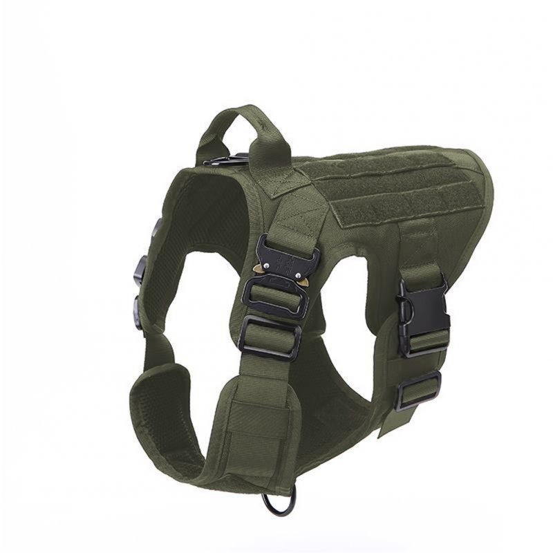 1000d Nylon Dog  Vest Outdoor Pet Vest With Buckle Quick Release Vest For Dog green_L