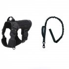 1000d Nylon Dog  Vest Outdoor Pet Vest With Buckle Quick Release Vest For Dog Black+rope_M