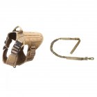 1000d Nylon Dog  Vest Outdoor Pet Vest With Buckle Quick Release Vest For Dog Brown + rope_L