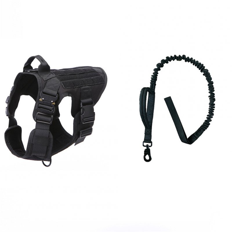 1000d Nylon Dog  Vest Outdoor Pet Vest With Buckle Quick Release Vest For Dog Black+rope_L
