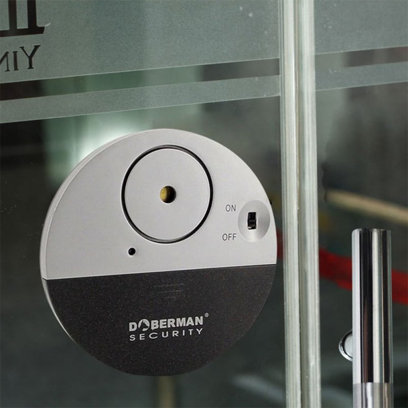 100DB Security Ultra-Slim Designing Window Door Round Vibration Sensor Alarm gray