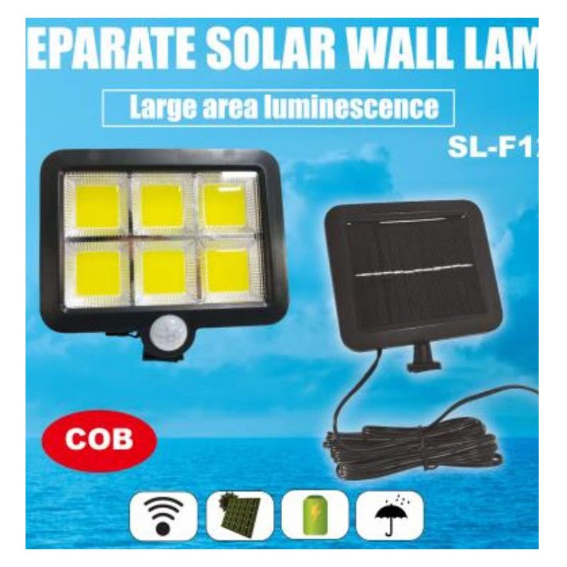 100LEDs Solar Charging Wall Light with COB Lamp Beads Human Body Induction for Outdoor Garage 120COB