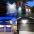 100LEDs Solar Light Outdoor 3Modes 4Sides Lighting Motion Sensor Wall Lamp White light White shell