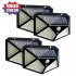 100LEDs Solar Light Outdoor 3Modes 4Sides Lighting Motion Sensor Wall Lamp White light White shell
