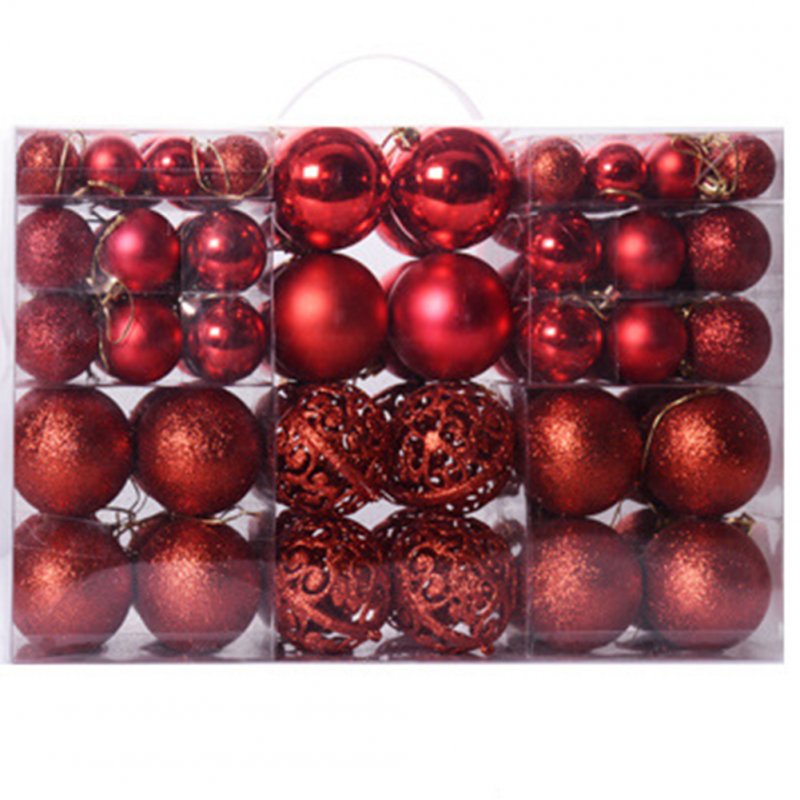 100Pcs 3-6CM Christmas Balls Hanging Pendants for Xmas Tree Decoration red