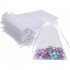 100Pcs Organza Bags Mesh Candy Bags Drawstring Jewelry Pouches for Present Wedding Giveaways 5in x 7in  13 x 18cm white