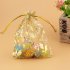 100pcs 2 8 3 5  Drawstring Organza Jewelry Favor Pouch with Gold Rose Print Bags for Gift Wedding Party Festival Golden 7 9cm