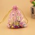 100pcs 2 8 3 5  Drawstring Organza Jewelry Favor Pouch with Gold Rose Print Bags for Gift Wedding Party Festival Golden 7 9cm