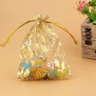 100pcs 2 8 3 5  Drawstring Organza Jewelry Favor Pouch with Gold Rose Print Bags for Gift Wedding Party Festival Golden 7 9cm