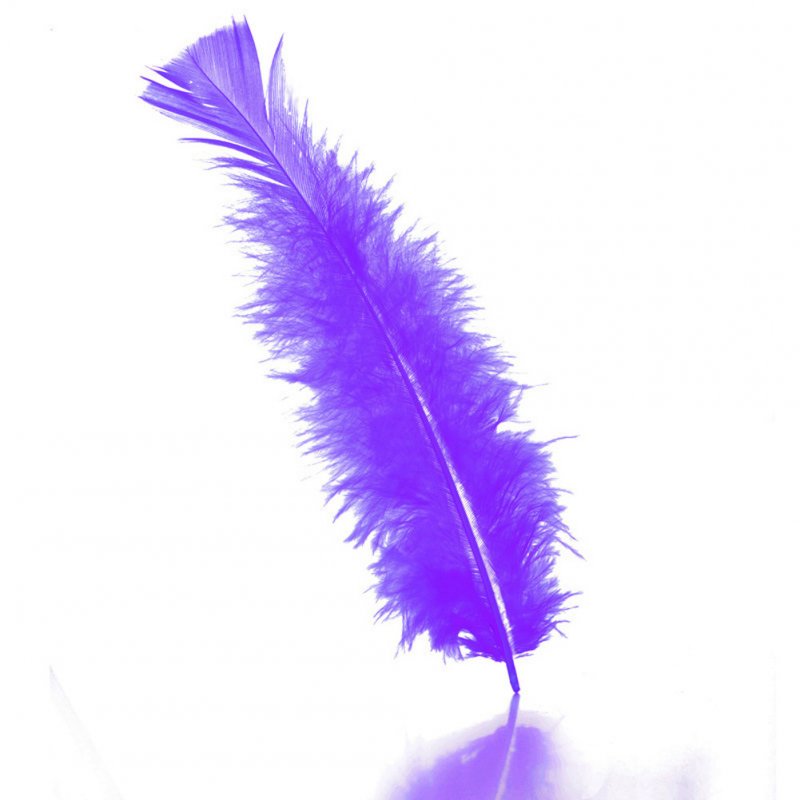 100pcs Colorful Turkey Feather Fluffy Wedding Dress DIY Jewelry Decor Accessories Dark purple_14cm
