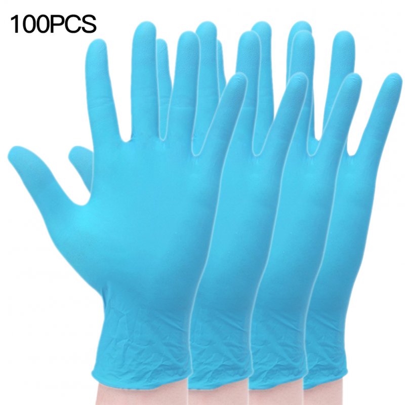 100pcs Disposable  Gloves Blue High-elastic Powder-free Protective Gloves High elastic synthetic blue pvc_l (box)