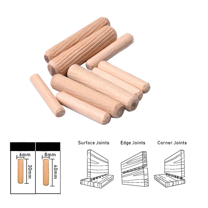 Wholesale 100pcs M6/M8 Wooden Needle Bolt Round Raft Cork Twill Dowel